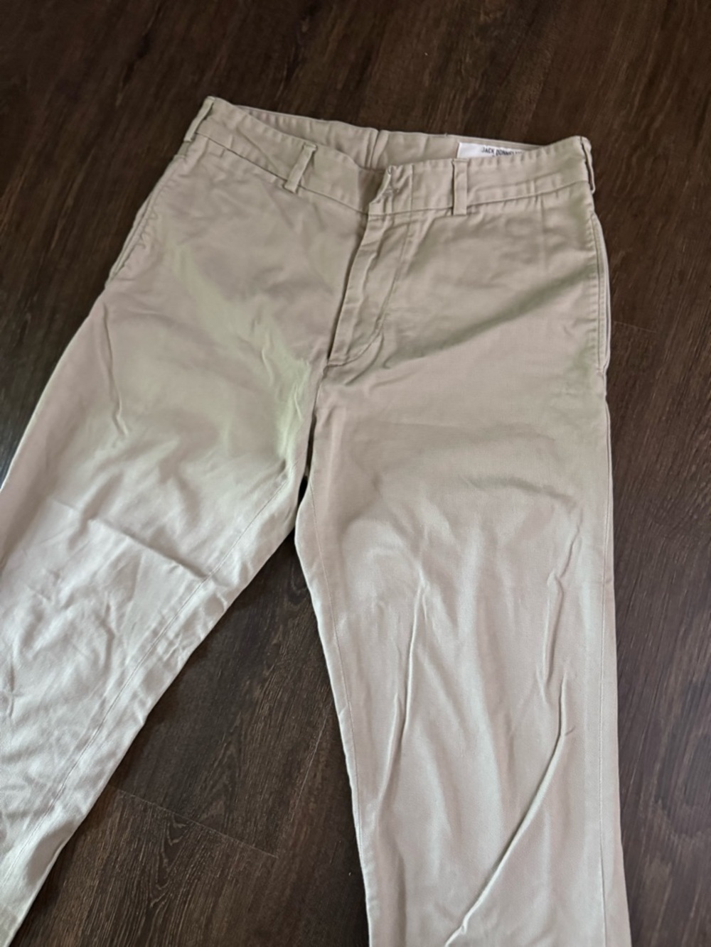 Jack Donnelly Mens Khaki Pant Sz 34 Made in USA Preppy Casual Office Church - Picture 3 of 9